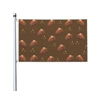 Bandiere quadrate con stampa di torte al cioccolato, 9 x 1,5 m, a prova di scolorimento, per interni/esterni, con occhielli in metallo, per decorare la casa e le vacanze