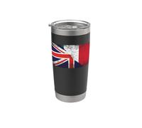 Bandiere Regno Unito e Italia - British Italian Bicchiere termico in acciaio inox doppia parete