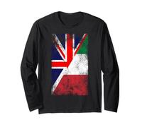 Bandiere Regno Unito e Italia - British Italian Maglia a Manica