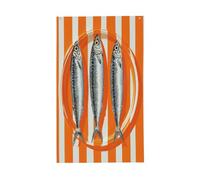 Bandiere retrò con tre sardine per la casa, 9 x 1,5 m, striscione di auguri con occhielli per interni ed esterni, decorazioni per la casa
