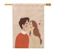 Bandiere romantiche per la casa di San Valentino, 71 x 101 cm, double face, per esterni, semplici coppie di uomini e mogli, bandiere verticali standard per la casa, per amanti del divertimento