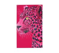 Bandiere rosa con testa di leopardo alla moda, 9 x 1,5 m, striscione di auguri con occhielli per interni ed esterni, decorazioni per la casa per feste