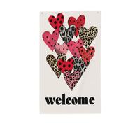 Bandiere rosse a pois e cuori rosa per la casa, 9 x 1,5 m, striscione di auguri con occhielli per interni ed esterni, decorazioni per la casa