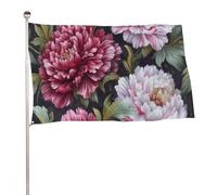 Bandiere rosse e bianche con foglie verdi e peonie verdi 9 x 1,5 m bandiere da giardino per cortile portico prato fattoria