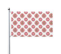 Bandiere rosse e verdi Tie Dye Yard House, 0,9 x 1,5 m, striscione di auguri con occhielli per interni ed esterni, decorazioni per la casa