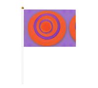 Bandiere rotonde arancioni stampate a mano, 14 x 20,8 cm, confezione da 10