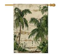 Bandiere rustiche primaverili con palme, 71 x 101 cm, double face, per esterni, in tela verticale, per la casa, natura, campagna, cortile, cortile