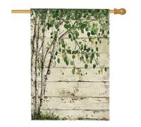 Bandiere rustiche primaverili in betulla 71 x 101 cm su entrambi i lati per esterni, bandiera verticale in tela di lino per la casa, natura, campagna, cortile, cortile, stampa bandiera