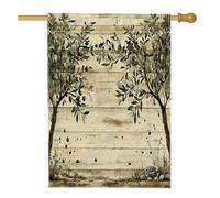 Bandiere rustiche primaverili per casa con ulivo, 71 x 101 cm, double face, per esterni, scenografia, in lino, verticale, per la casa, natura, campagna, cortile, cortile
