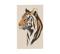 Bandiere semplici ed eleganti tigre su sfondo beige, 9,5 x 1,5 m, striscione di auguri con occhielli per interni ed esterni, decorazioni per la casa per feste