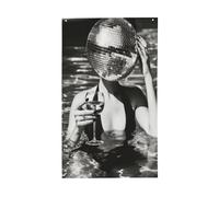 Bandiere sexy con grande palla da discoteca sulla testa, bandierine per la casa, 9 x 1,5 m, con occhielli, decorazioni per interni ed esterni, feste per la casa