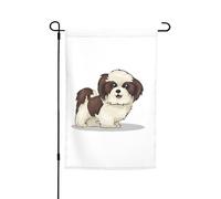 Bandiere Shih Tzu Dog Pavilion con motivi, bandiere verticali da patio, adatte per balcone, giardino e portico.