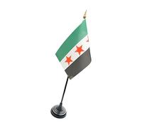 Bandiere siriane da tavolo con bastone e base di supporto, piccole bandiere della Siria decorazione ornamento per decorazioni per la casa riunioni internazionali