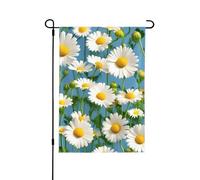 Bandiere stagionali bianche del giardino dei piccoli fiori per l'esterno, bandiere parteggiate doppie durevoli dell'iarda della decorazione di festa