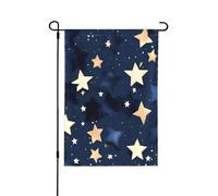 Bandiere stagionali del giardino delle stelle e del cielo blu navy per l'esterno, doppie bandiere parteggiate dell'iarda della decorazione di festa durevole