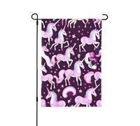 Bandiere stagionali del giardino di rosa degli unicorni per esterno, bandiere parteggiate dell'iarda della decorazione di festa durevole