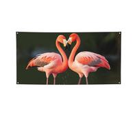 Bandiere stampate con fenicotteri bacio nel lago cartelli personalizzati con testo fotografico sfondo banner per interni ed esterni banner da parete per decorazioni domestiche o fondali