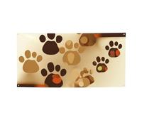 Bandiere stampate con impronte di zampe di animali domestici cartelli personalizzati con testo fotografico sfondo banner per interni ed esterni banner da parete per decorazioni domestiche o fondali