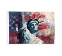 Bandiere statue per esterni, astratto patriottico stelle strisce indipendenza bandiere decorative rosse banner esterno resistente allo sbiadimento decorazione per balcone terrazza giardino ingresso