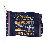 Bandiere "Stepping In My Birthday With God's Grace and Mercy - Bandiere per esterni 3x5"