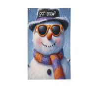 Bandiere stravaganti con pupazzo di neve con occhiali da sole, 3 x 1,5 m, striscione di auguri con occhielli per interni ed esterni, decorazioni per la casa