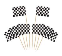 Bandiere Stuzzicadenti,100 Pezzi Bandierina di Corsa a Scacchi Toothpick Flags Marcatori Bandiera Piccole per Festa Torta Cibo Piatto del Formaggio Antipasti 3.5 * 2.5cm