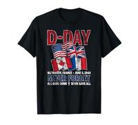 Bandiere sventolanti D-Day 6 Giugno 1944 Normandia Francia Distressed Maglietta