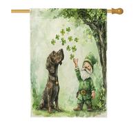 Bandiere tedesche a pelo corto di San Patrizio per la casa, 71 x 101 cm, doppio lato, trifoglio gnomi bandiere standard per la casa, bandiere per il cortile del cane decorazioni per esterni