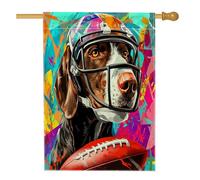 Bandiere tedesche a pelo corto per la casa del cane, 71 x 101 cm, per esterni, bandiere verticali standard in lino per cani, football americano, rugby, sport, cuccioli, decorazione per esterni