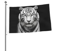 Bandiere tigre bianche e nere per esterni, 0,6 x 0,9 m, bandiera stagionale da giardino con occhielli bandiera esterna per decorazioni per la casa sfondo fotografico