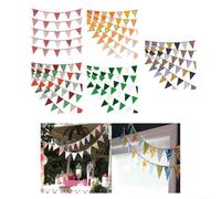 Bandiere triangolari in tessuto da 10 metri con 36 bandiere per decorazioni per feste, eventi stagionali e uso interno (A)