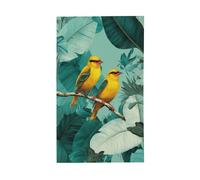 Bandiere tropicali con uccellini gialli su un ramo per la casa, 9 x 1,5 m, striscione di auguri con occhielli per interni ed esterni, decorazioni per la casa per feste