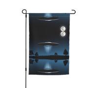 Bandiere UFO at night Pavilion con motivi, bandiere verticali da patio, adatte per balcone, giardino e portico.