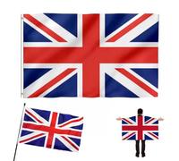 Bandiere Union Jack, bandiera dell'Inghilterra, 1,5 x 0,9 m, con occhielli, 100% poliestere, per interni ed esterni, rosso, bianco e blu