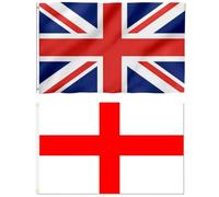Bandiere Union Jack, bandiere dell'Inghilterra 1,5 x 0,9 m con occhielli, grande bandiera britannica per esterni, con poliestere meta su entrambi i lati di alta qualità
