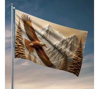 Bandiere universitarie per dormitorio aquila che vola sopra la catena montuosa bandiera decore per stanza bandiere divertenti per ragazzi (30 x 45 cm)