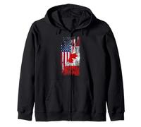 Bandiere USA & Canada - Stati Uniti d'America, Canadian Felpa con Cappuccio