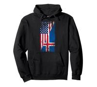 Bandiere USA & Islanda - Stati Uniti d'America, Islandese Felpa con Cappuccio