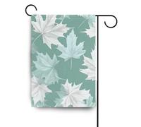 Bandiere verdi bianche per le vacanze a foglia d'acero banner del Ringraziamento per la decorazione del portico 28x40 su entrambi i lati