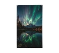 Bandiere verdi luminose con luci del cielo settentrionale per la casa, 9 x 1,5 m, striscione di auguri con occhielli per interni ed esterni, decorazioni per la casa per feste