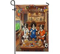 Bandiere verticali da giardino 2026 Border Collie Dog Front Yard Backyard Vertical Garden Flags 12 x 18 Double Face per esterni, Match Day Puppy Soccer Fan Piccole bandiere per prato, Sport Home