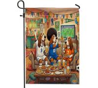 Bandiere verticali da giardino 2026 con basset hound, per cortile, cortile, cortile, 30,5 x 45,7 cm, double face, per esterni, per partite di cuccioli, tifosi di calcio, piccole bandiere per prato