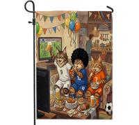 Bandiere verticali da giardino 2026 Maine Coons Cat Front Yard Backyard Vertical Garden Flags 12 x 18 Double Face per esterni, Match Day Kitten Soccer Fan Piccole bandiere per prato, Sport Home