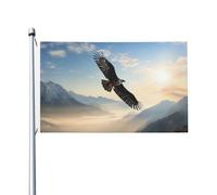Bandiere verticali da giardino 3x5 piedi, bandiere da esterno con aquila e montagne, bandiere decorative di benvenuto, bandiere resistenti 200D, bandiere di grandi dimensioni per il giardino durante l