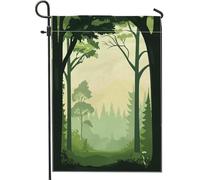 Bandiere verticali da giardino con albero della foresta primaverile, 30 x 45 cm, double face, per esterni, divertenti bandiere paesaggistiche per il prato, decorazione per la casa e l'esterno