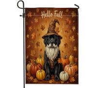 Bandiere verticali da giardino con gnomo autunnale Terranova per cortile, cortile, 30,5 x 45,7 cm, double face, per esterni, con foglie d'acero e zucca autunnale, piccole bandiere per prato