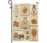 Bandiere verticali da giardino con pecore autunnali, 30,5 x 45,7 cm, double face, per esterni, stile retrò, vintage, campagna, piccole bandiere per prato, casa colonica, decorazione per esterni