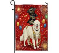 Bandiere verticali da giardino con scritta "Great Pyrenees Dog Congrats Grad Front Yard Backyard Vertical Garden Flags 30,5 x 45,7 cm double face per esterni, piccole bandiere per prato di laurea per