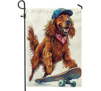 Bandiere verticali da giardino con scritta in lingua inglese "Irish Setter Dog", 30 x 45 cm, double face, per esterni, skateboard, sport, cuccioli, piccole bandiere per prato, decorazione per la casa