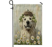 Bandiere verticali da giardino con scritta "Spring Great Pyrenees Dog Front Yard Backyard Vertical Garden Flags 30,5 x 45,7 cm double face per esterni, bandiere in legno per piccoli cuccioli di